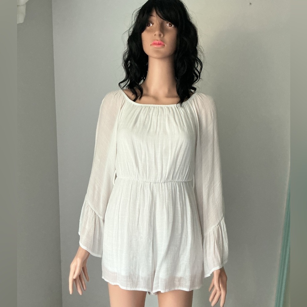 Altar'd State White Flowy Jumpsuit Sz M